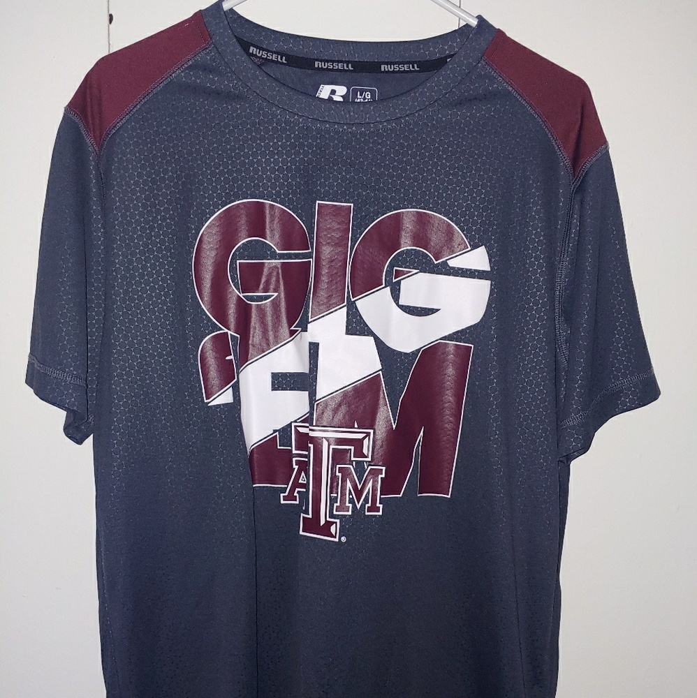 Russell athletic Texas A&M dri fit shirt size L